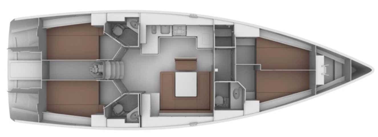 Floor plan for the lower deck.