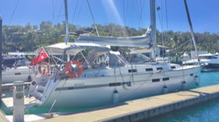 Sideview of Sailing Yacht Curlew Escape, available for private yacht charters on Moreton Bay, Brisbane.