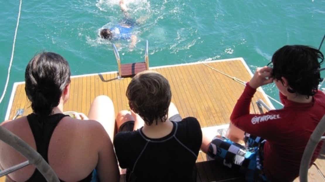Swimming on Curlew Escape using the swimming platform and swim ladder